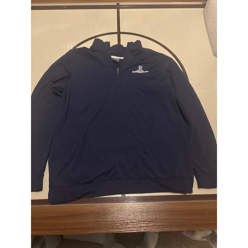 1306 Puma Golf Mens Large Navy Blue PGA Tour Superstore Quarter Zip